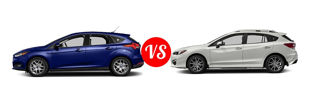 2018 Ford Focus Hatchback SE / SEL vs. 2018 Subaru Impreza Hatchback Limited - Side Comparison