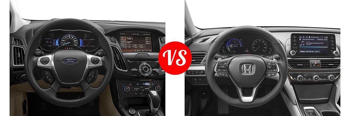2018 Ford Focus Hatchback Electric Electric vs. 2018 Honda Accord Hybrid Sedan Hybrid Touring - Dashboard Comparison