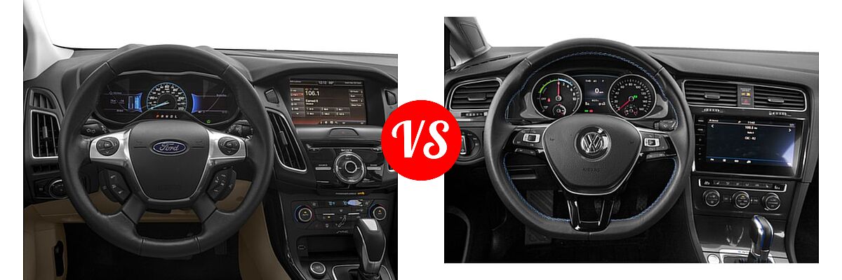 2018 Ford Focus Hatchback Electric Electric vs. 2018 Volkswagen e-Golf Hatchback Electric SE / SEL / SEL Premium - Dashboard Comparison