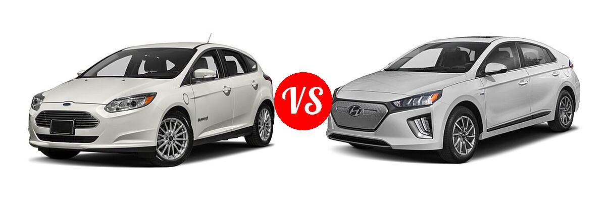 2018 Ford Focus Hatchback Electric Electric vs. 2021 Hyundai Ioniq Electric Hatchback Electric SE - Front Left Comparison