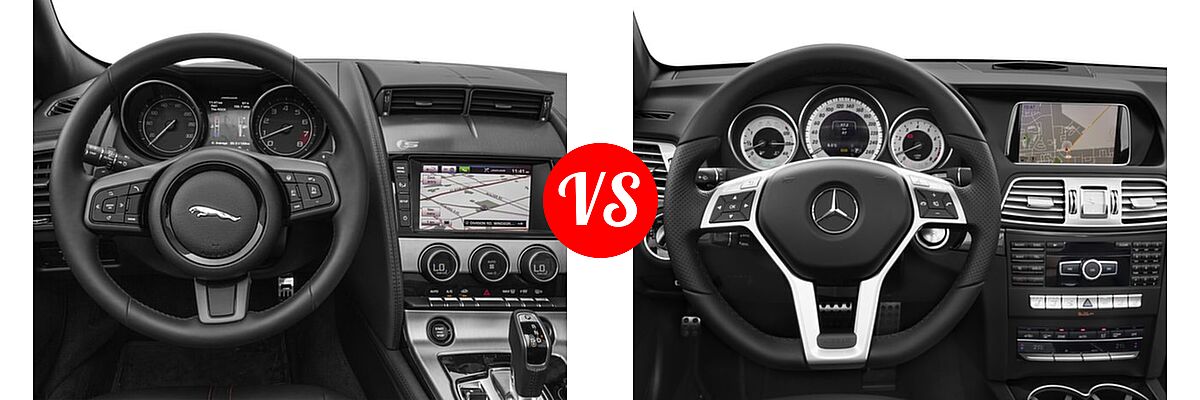 2016 Jaguar F-TYPE Convertible 2dr Conv Auto RWD vs. 2016 Mercedes-Benz E-Class Convertible E 400 - Dashboard Comparison