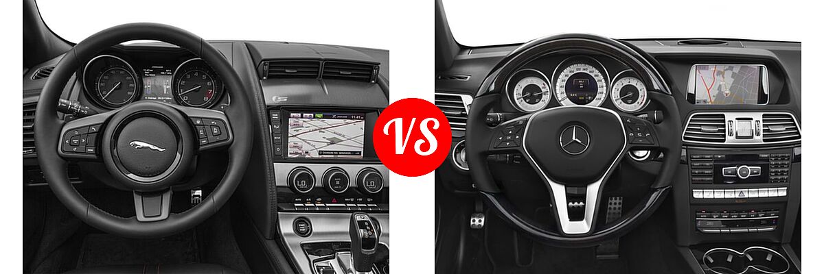 2016 Jaguar F-TYPE Convertible 2dr Conv Auto RWD vs. 2016 Mercedes-Benz E-Class Convertible E 550 - Dashboard Comparison