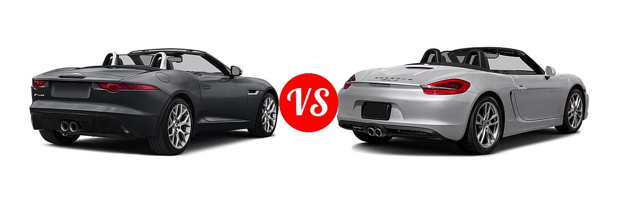 2016 Jaguar F-TYPE Convertible 2dr Conv Auto RWD vs. 2016 Porsche Boxster Convertible GTS / S - Rear Right Comparison