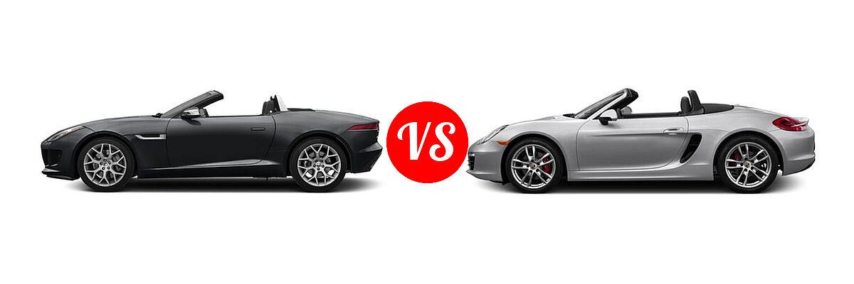2016 Jaguar F-TYPE Convertible 2dr Conv Auto RWD vs. 2016 Porsche Boxster Convertible GTS / S - Side Comparison