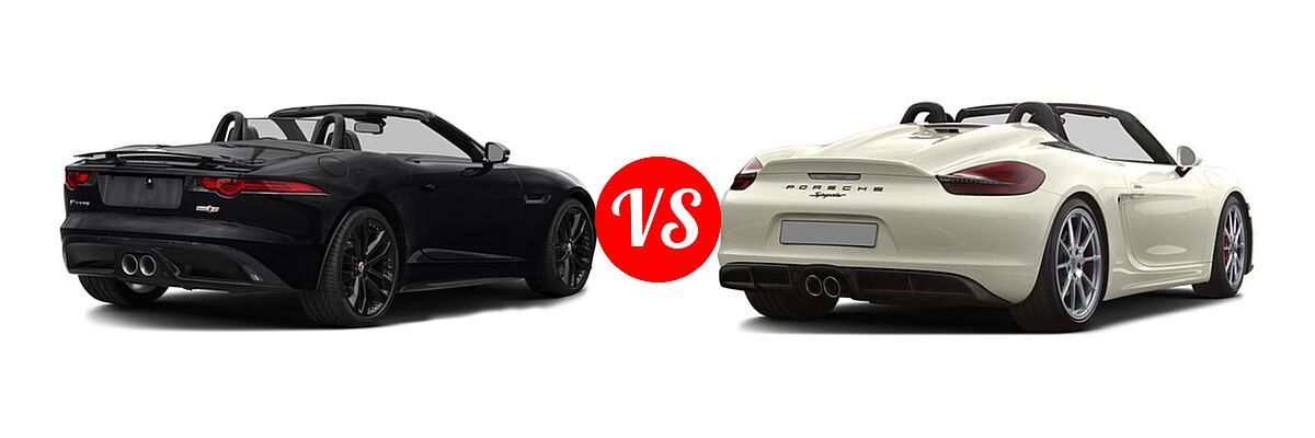 2016 Jaguar F-TYPE Convertible S vs. 2016 Porsche Boxster Convertible Spyder - Rear Right Comparison