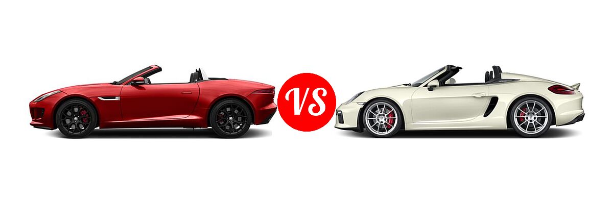 2016 Jaguar F-TYPE Convertible S vs. 2016 Porsche Boxster Convertible Spyder - Side Comparison