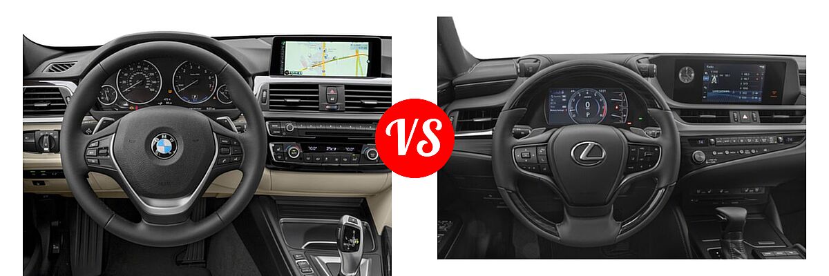 2018 BMW 3 Series Sedan Hybrid 330e iPerformance vs. 2021 Lexus ES 250 Sedan ES 250 - Dashboard Comparison