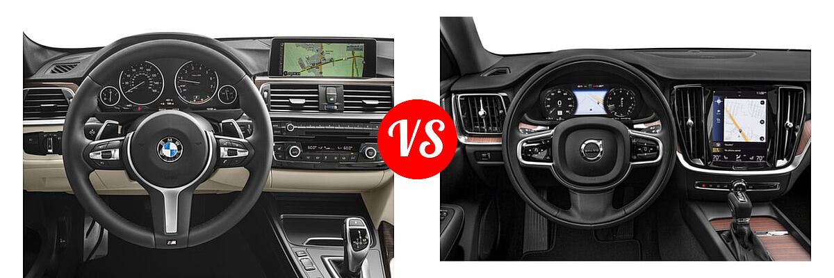 2018 BMW 3 Series Sedan 340i / 340i xDrive vs. 2021 Volvo S60 Sedan Inscription / Momentum - Dashboard Comparison