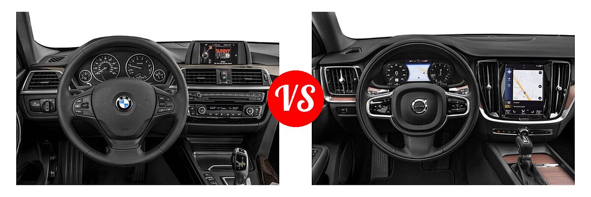 2018 BMW 3 Series Sedan 320i / 320i xDrive vs. 2021 Volvo S60 Sedan Inscription / Momentum - Dashboard Comparison