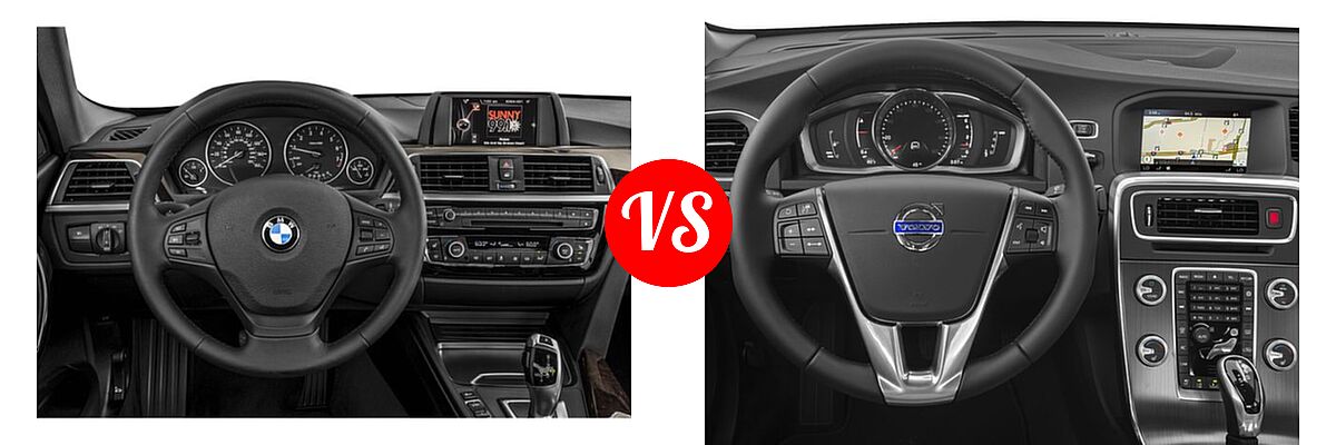 2018 BMW 3 Series Sedan 320i / 320i xDrive vs. 2018 Volvo S60 Cross Country Sedan T5 AWD - Dashboard Comparison