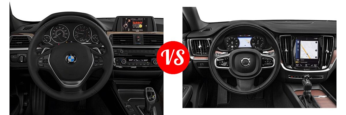 2018 BMW 3 Series Sedan 330i / 330i xDrive vs. 2021 Volvo S60 Sedan Inscription / Momentum - Dashboard Comparison