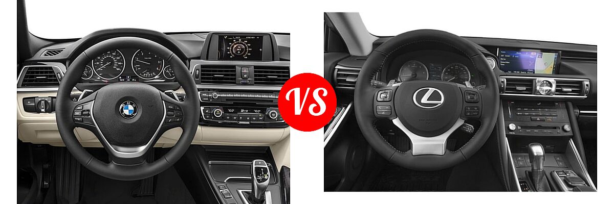 2018 BMW 3 Series Sedan Diesel 328d / 328d xDrive vs. 2019 Lexus IS 300 Sedan IS 300 / IS 300 F Sport - Dashboard Comparison