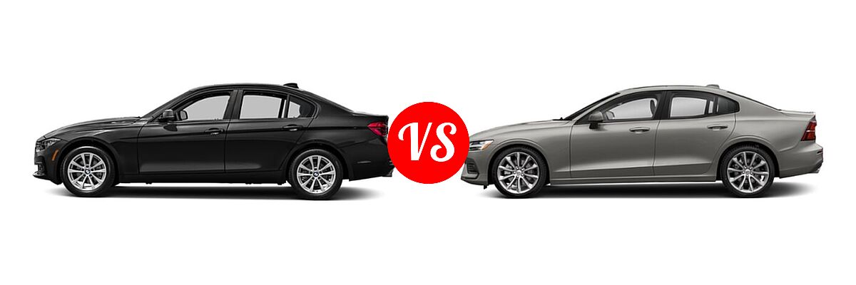 2018 BMW 3 Series Sedan 320i / 320i xDrive vs. 2021 Volvo S60 Sedan Inscription / Momentum - Side Comparison