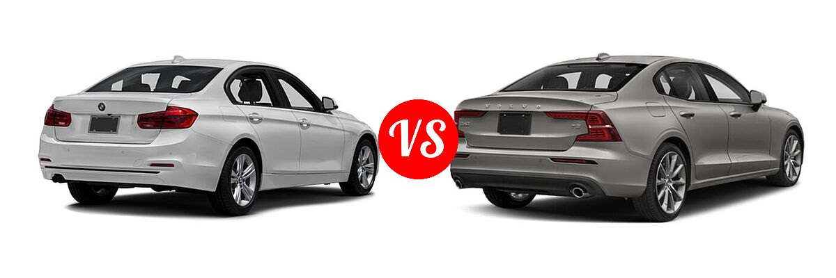 2018 BMW 3 Series Sedan 330i / 330i xDrive vs. 2021 Volvo S60 Sedan Inscription / Momentum - Rear Right Comparison