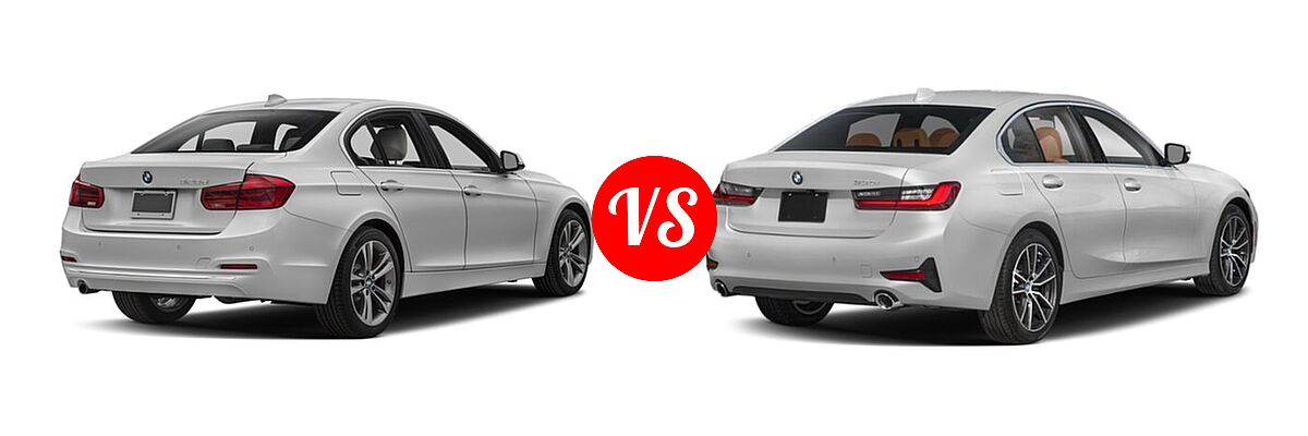 2018 BMW 3 Series Sedan Diesel 328d / 328d xDrive vs. 2022 BMW 3 Series Sedan 330i / 330i xDrive - Rear Right Comparison