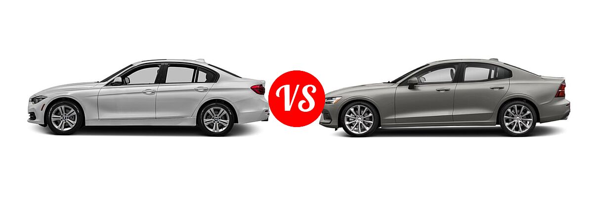 2018 BMW 3 Series Sedan 330i / 330i xDrive vs. 2021 Volvo S60 Sedan Inscription / Momentum - Side Comparison