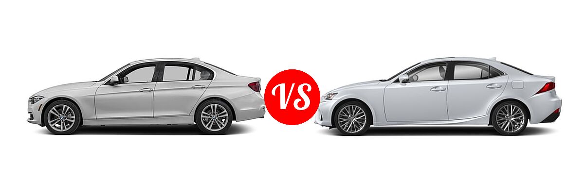 2018 BMW 3 Series Sedan Diesel 328d / 328d xDrive vs. 2019 Lexus IS 300 Sedan IS 300 / IS 300 F Sport - Side Comparison