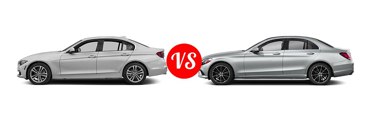 2018 BMW 3 Series Sedan Diesel 328d / 328d xDrive vs. 2019 Mercedes-Benz C-Class Sedan C 300 - Side Comparison