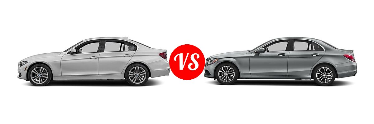 2018 BMW 3 Series Sedan Diesel 328d / 328d xDrive vs. 2018 Mercedes-Benz C-Class Sedan C 300 - Side Comparison