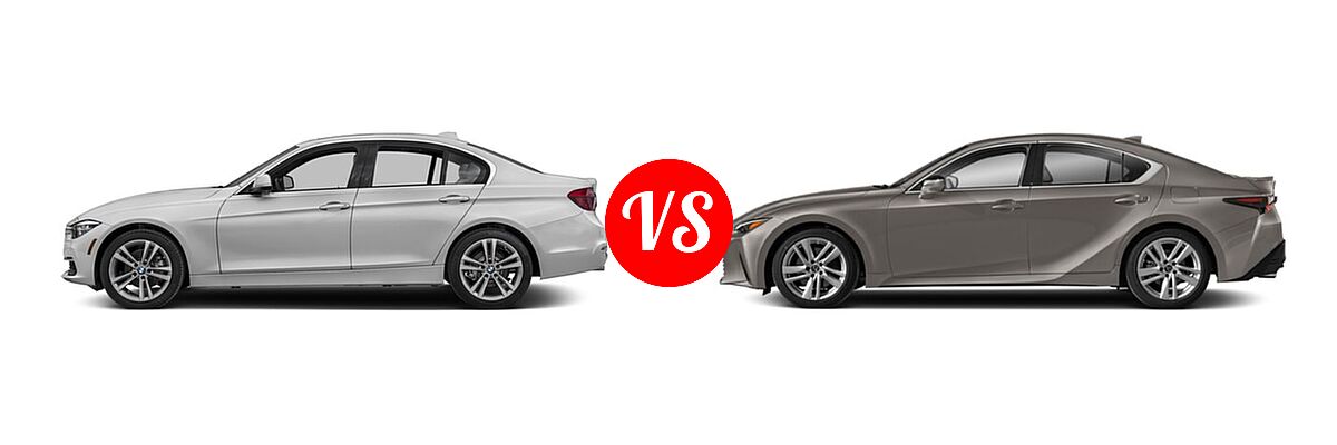 2018 BMW 3 Series Sedan Diesel 328d / 328d xDrive vs. 2022 Lexus IS 300 Sedan IS 300 - Side Comparison