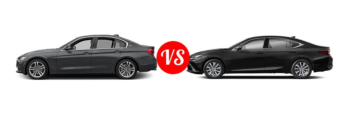 2018 BMW 3 Series Sedan Hybrid 330e iPerformance vs. 2021 Lexus ES 250 Sedan ES 250 - Side Comparison