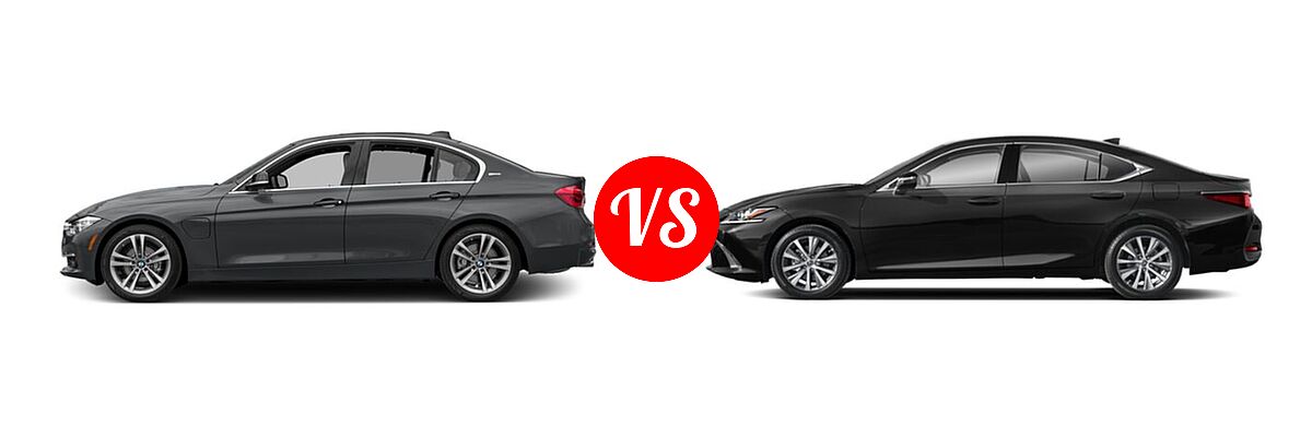 2018 BMW 3 Series Sedan Hybrid 330e iPerformance vs. 2022 Lexus ES 250 Sedan ES 250 - Side Comparison