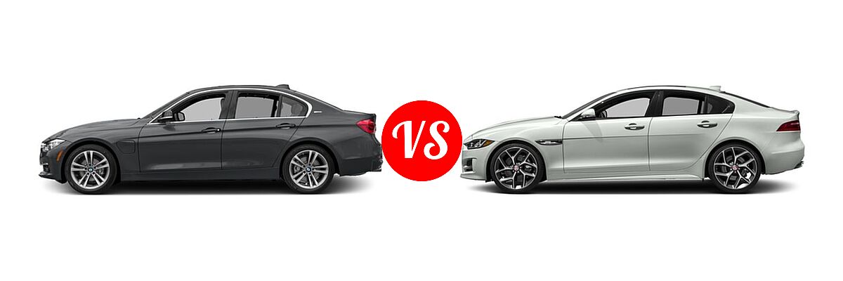 2018 BMW 3 Series Sedan Hybrid 330e iPerformance vs. 2018 Jaguar XE Sedan 25t R-Sport / 30t R-Sport / 35t R-Sport - Side Comparison