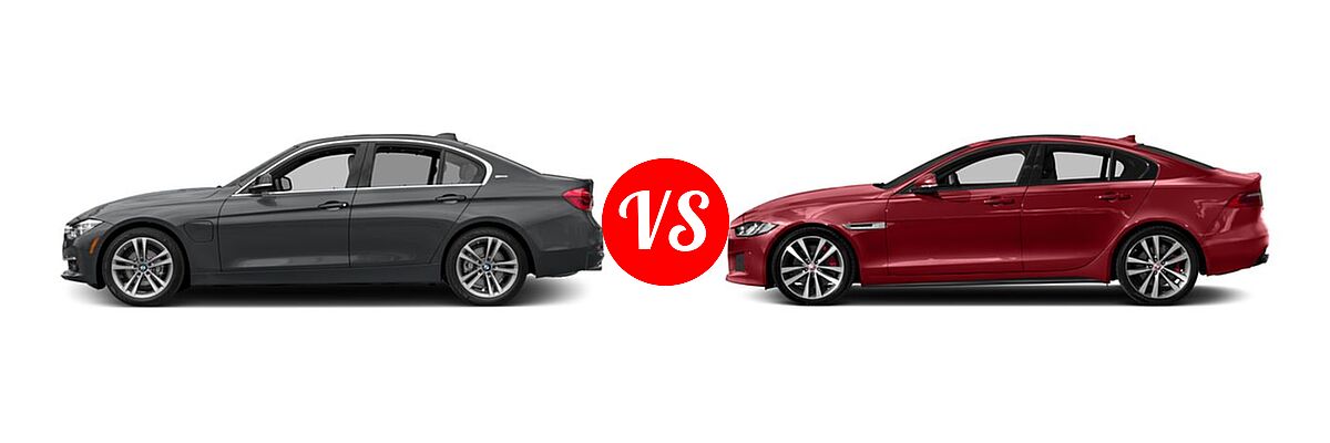 2018 BMW 3 Series Sedan Hybrid 330e iPerformance vs. 2018 Jaguar XE Sedan S - Side Comparison