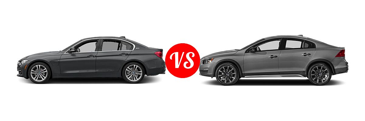 2018 BMW 3 Series Sedan Hybrid 330e iPerformance vs. 2018 Volvo S60 Cross Country Sedan T5 AWD - Side Comparison