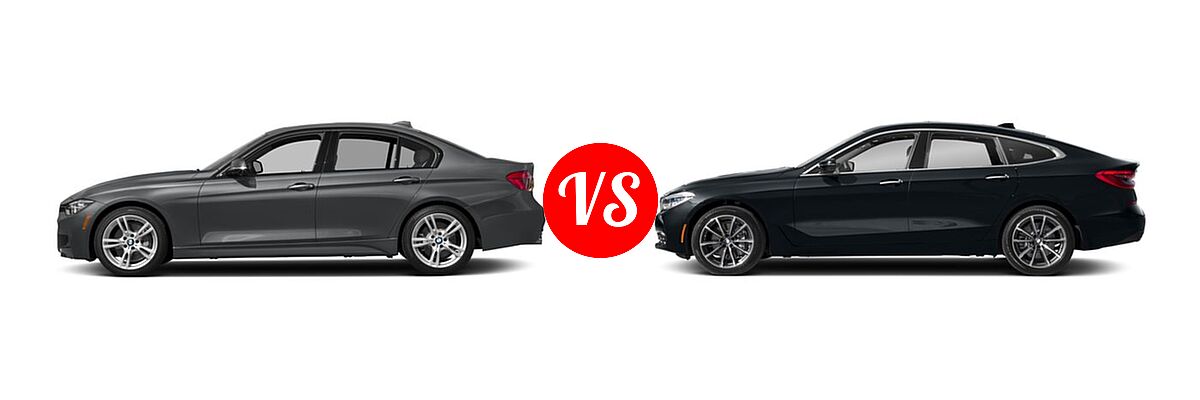 2018 BMW 3 Series Gran Turismo Hatchback 340i xDrive vs. 2018 BMW 6 Series Gran Turismo Hatchback 640i xDrive - Side Comparison