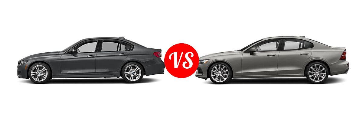 2018 BMW 3 Series Sedan 340i / 340i xDrive vs. 2021 Volvo S60 Sedan Inscription / Momentum - Side Comparison
