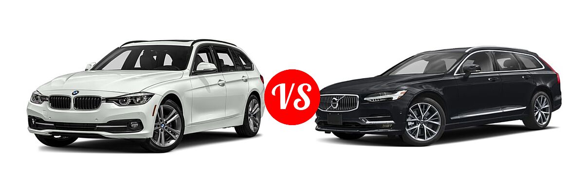 2018 BMW 3 Series Wagon Diesel 328d xDrive vs. 2018 Volvo V90 Wagon Inscription / R-Design - Front Left Comparison