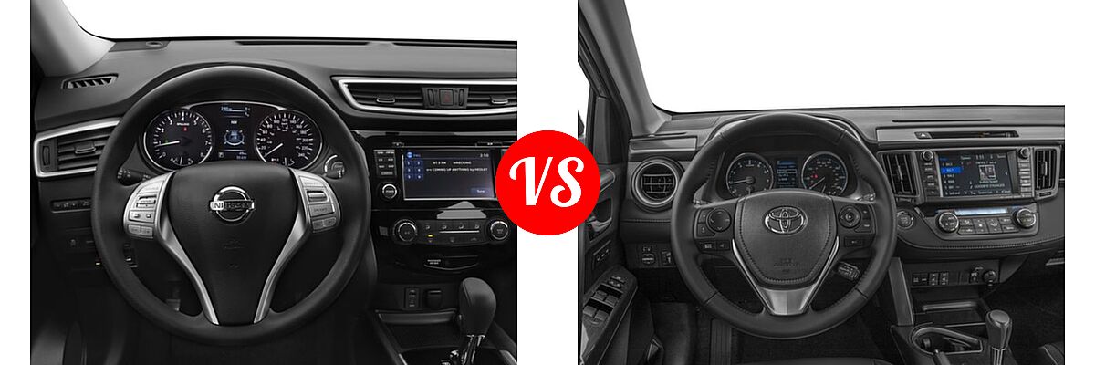 2016 Nissan Rogue SUV S / SV vs. 2016 Toyota RAV4 SUV Limited - Dashboard Comparison