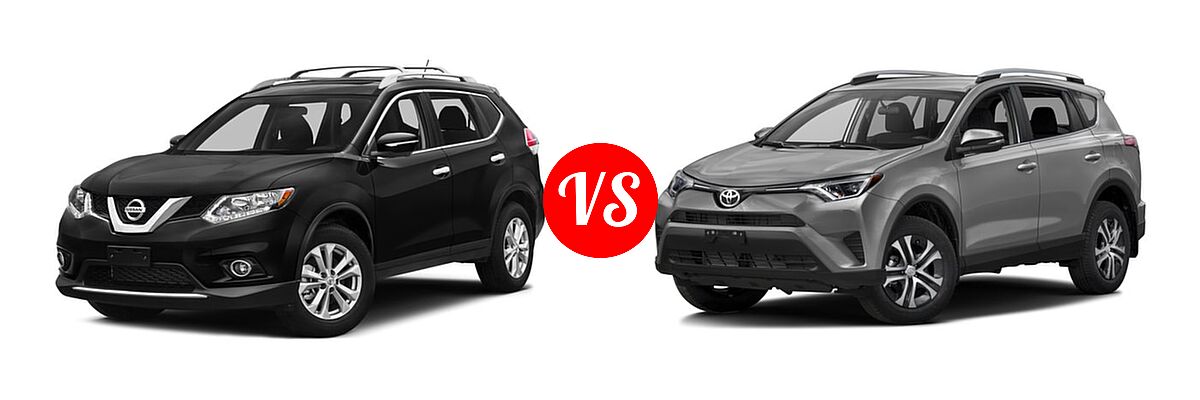 2016 Nissan Rogue SUV S / SV vs. 2016 Toyota RAV4 SUV LE - Front Left Comparison