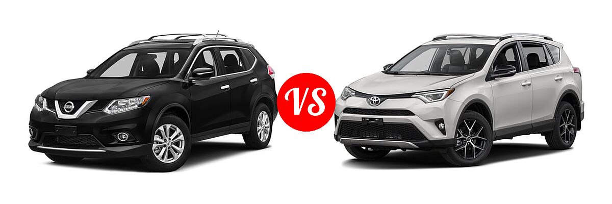 2016 Nissan Rogue SUV S / SV vs. 2016 Toyota RAV4 SUV SE - Front Left Comparison