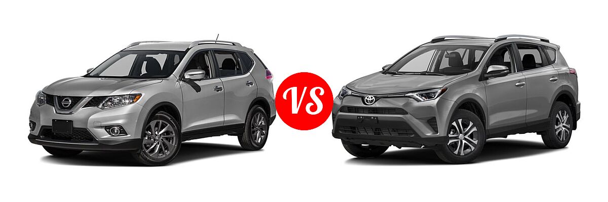 2016 Nissan Rogue SUV SL vs. 2016 Toyota RAV4 SUV LE - Front Left Comparison