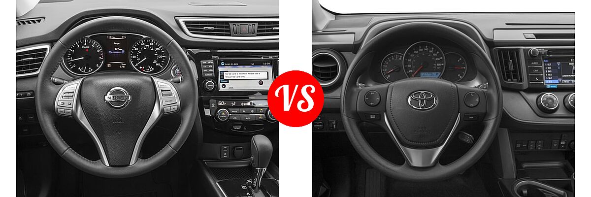 2016 Nissan Rogue SUV SL vs. 2016 Toyota RAV4 SUV LE - Dashboard Comparison
