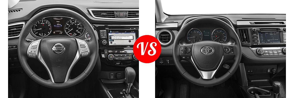 2016 Nissan Rogue SUV SL vs. 2016 Toyota RAV4 SUV XLE - Dashboard Comparison