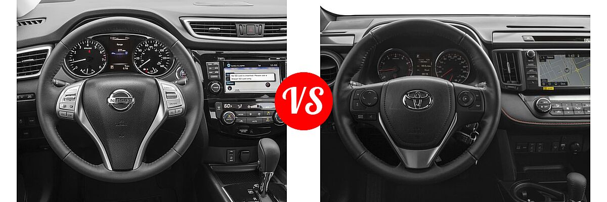 2016 Nissan Rogue SUV SL vs. 2016 Toyota RAV4 SUV SE - Dashboard Comparison
