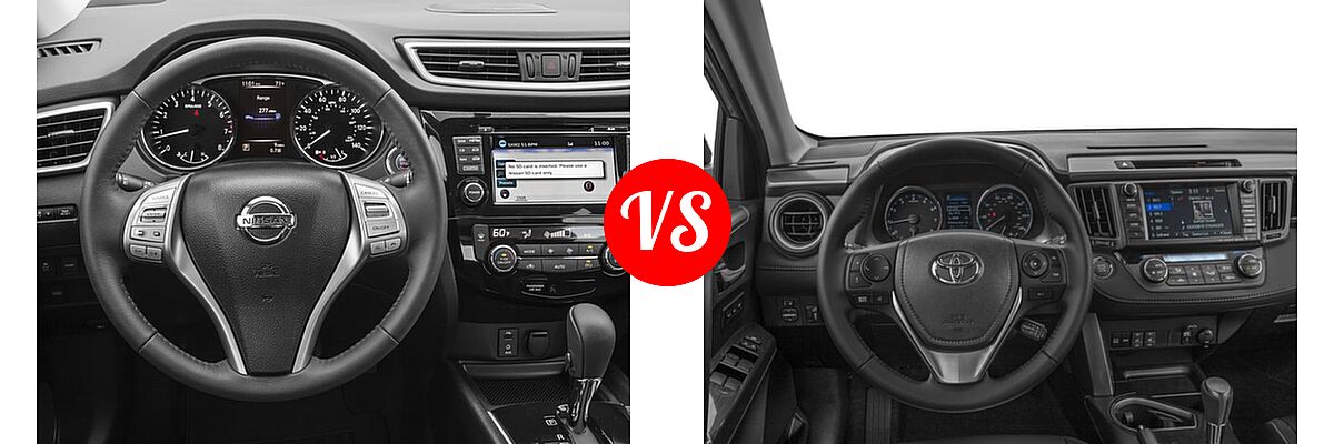 2016 Nissan Rogue SUV SL vs. 2016 Toyota RAV4 SUV Limited - Dashboard Comparison