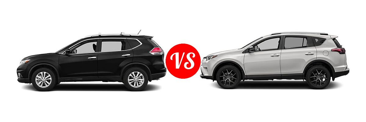 2016 Nissan Rogue SUV S / SV vs. 2016 Toyota RAV4 SUV SE - Side Comparison