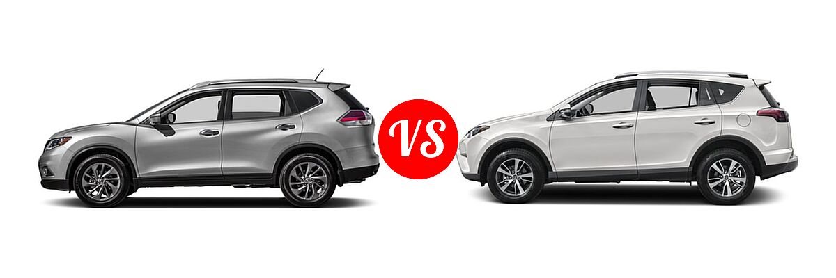2016 Nissan Rogue SUV SL vs. 2016 Toyota RAV4 SUV XLE - Side Comparison