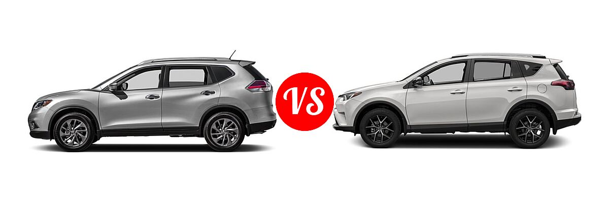 2016 Nissan Rogue SUV SL vs. 2016 Toyota RAV4 SUV SE - Side Comparison