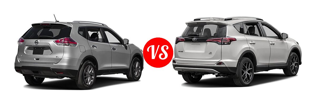 2016 Nissan Rogue SUV SL vs. 2016 Toyota RAV4 SUV SE - Rear Right Comparison
