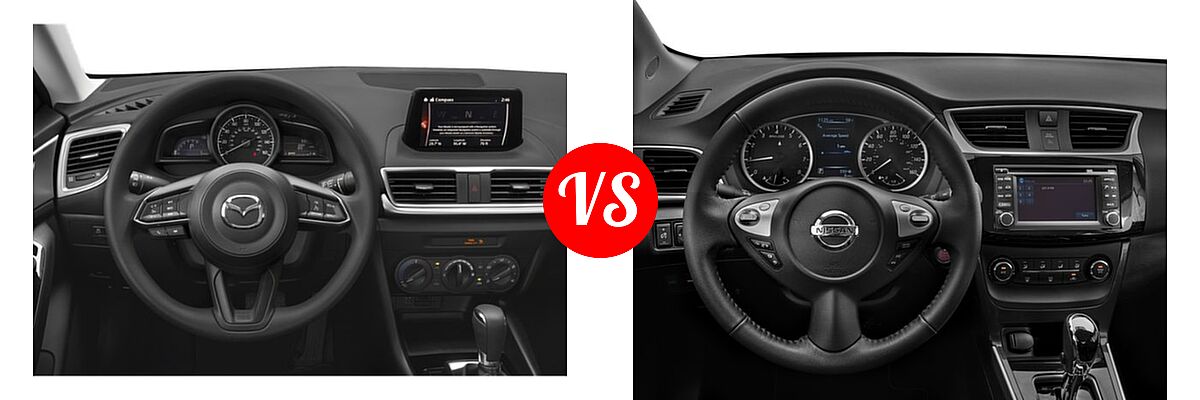 2018 Mazda 3 Sedan Sport vs. 2018 Nissan Sentra Sedan SR - Dashboard Comparison