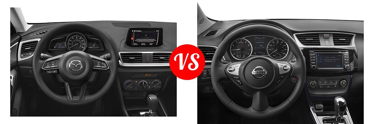 2018 Mazda 3 Sedan Sport vs. 2018 Nissan Sentra Sedan SR Turbo - Dashboard Comparison