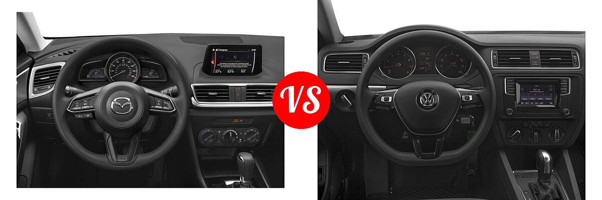 2018 Mazda 3 Sedan Sport vs. 2018 Volkswagen Jetta Sedan 1.4T S / 1.4T SE / 1.4T Wolfsburg Edition / 1.8T SE Sport / 1.8T SEL - Dashboard Comparison