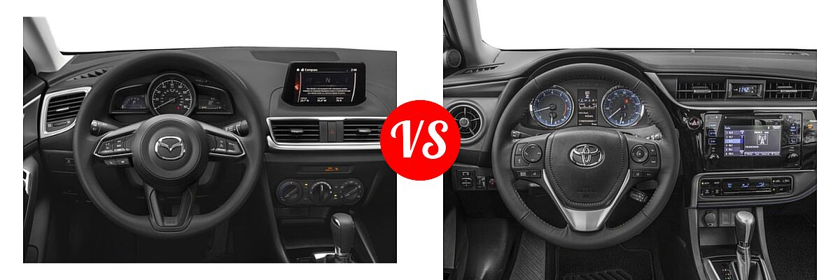 2018 Mazda 3 Sedan Sport vs. 2018 Toyota Corolla Sedan SE / XSE - Dashboard Comparison