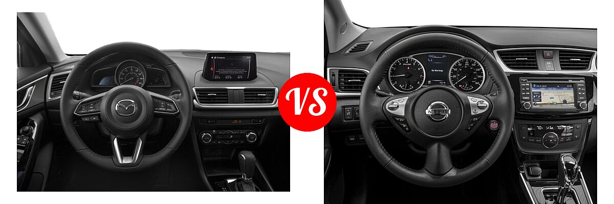 2018 Mazda 3 Sedan Touring vs. 2018 Nissan Sentra Sedan SL - Dashboard Comparison