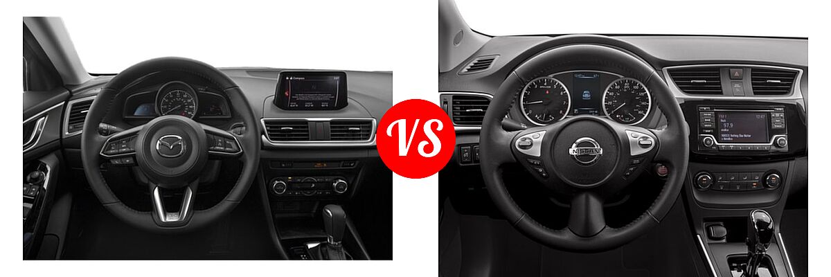 2018 Mazda 3 Sedan Touring vs. 2018 Nissan Sentra Sedan S / SV - Dashboard Comparison